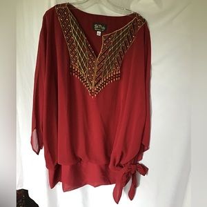 Plus Size Red Blouse